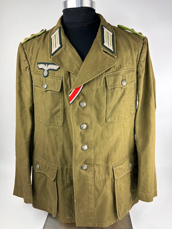 Army (Heer) tropical ‘Afrikakorps’ Feldbluse for mountain trooper ‘Gebirgsjäger’ officer