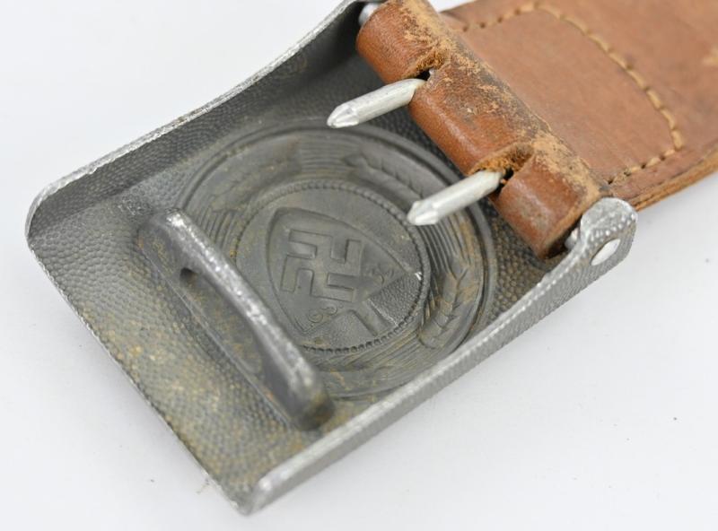 German RAD Beltbuckle with leather tab