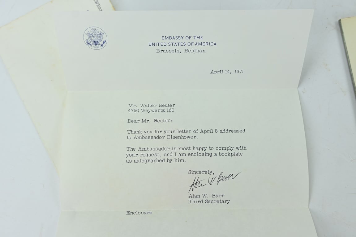 US WW2 Signed Book The Bitter Woods by John Eisenhower