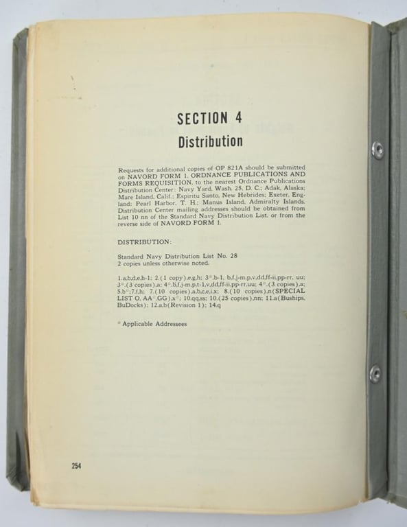 US Navy WW2 Technical Instruction Manual 'USS Missoula'