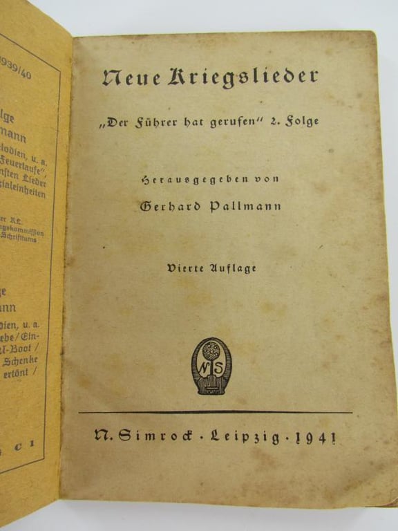 Songbook: Neue Kriegslieder - The Führer has Called