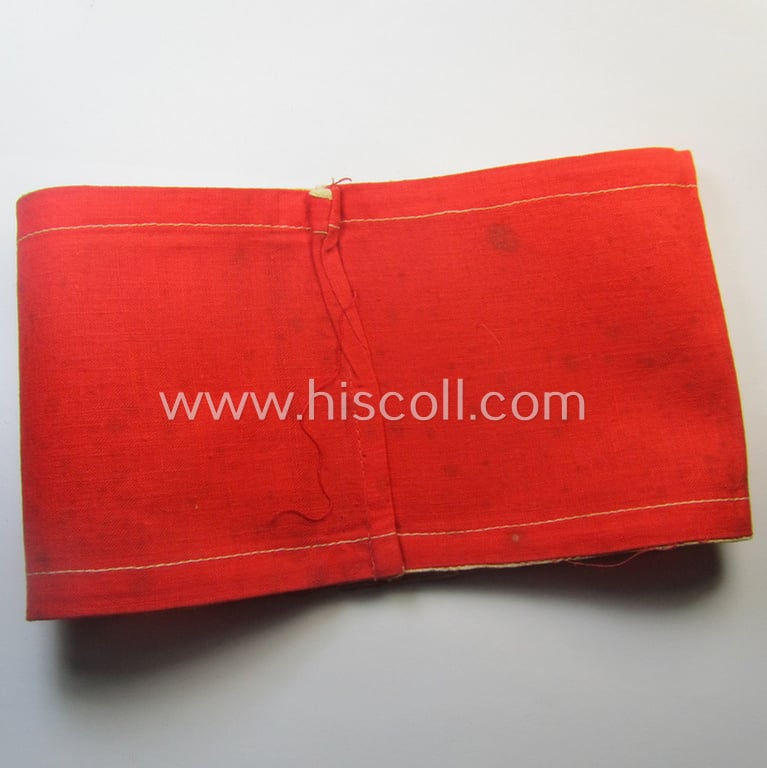 Attractive - and scarcely found! - EM- (ie. NCO-) pattern 'Reichsluftschutzbund' (ie. 'RLB'-) service-armband as was specifically intended for usage by the: 'RLB-Werkluftschutz'