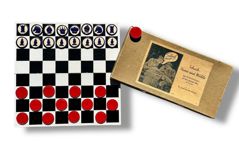 German WWII Schach-Dame und Mühle