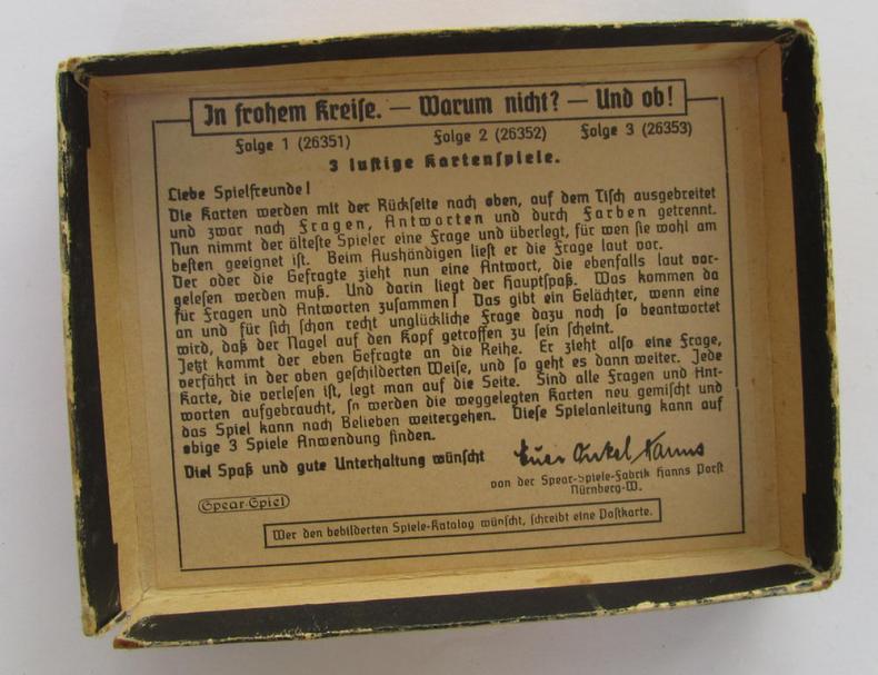 Nice, unusual and not that often seen item: a WH privately purchased soldiers'-game named: '...und ob! - overall nice (and IMO fully complete-) condition!