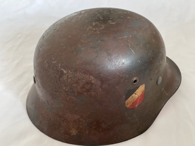 M35 GERMAN WWII DOUBLE DECAL CAMOUFLAGE LUFTWAFFE HELMET