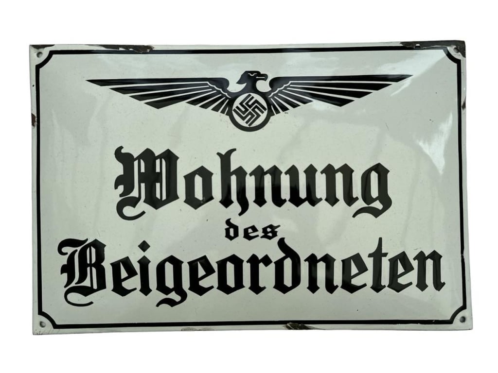 Wohnung des Beigeordneten' Enamel Sign...Rare!