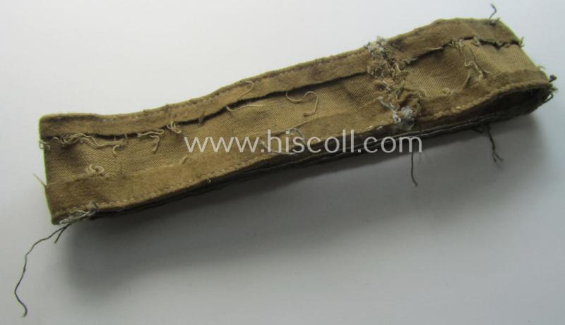 Attractive - and clearly worn! - WH cuff-title (ie. 'Ärmelstreifen') entitled: 'Afrika' (being a minimally shortened example that comes in an overall very nice- (ie. issued and clearly worn ie. once tunic-attached-), condition)