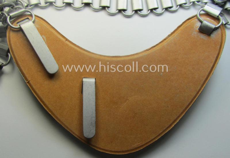 Superb - and 'virtually mint'! - example of a WH (Heeres) gorget (ie. 'Brustschild o. Ringkragen') entitled: 'Feldgendarmerie' being a non-maker-marked example that comes mounted onto its period-attached chain (ie. 'Kette')