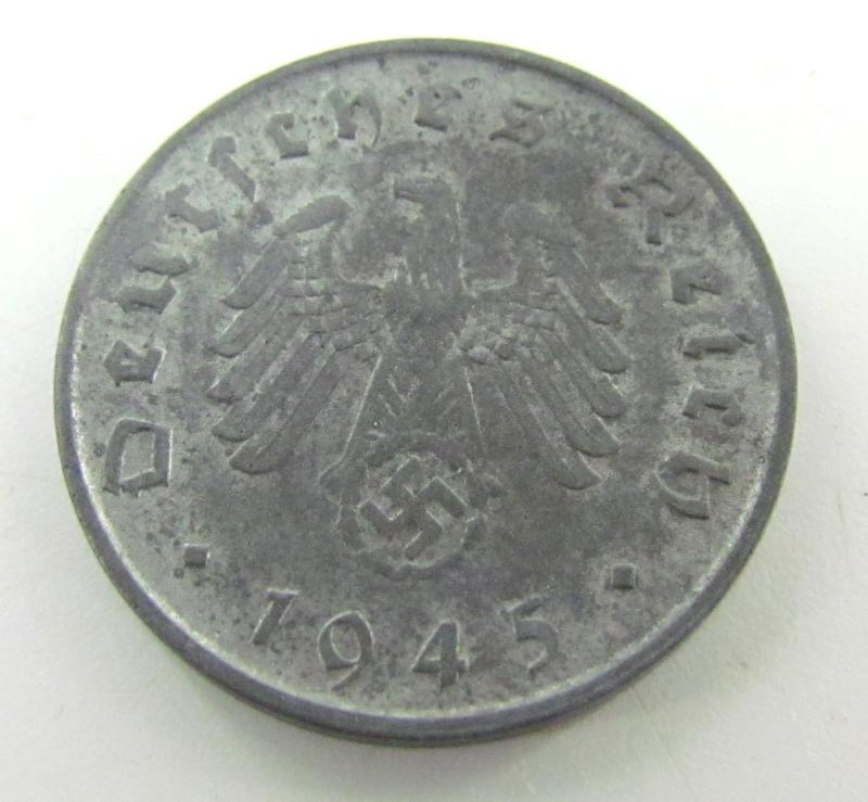 Original 1945 German 10 Reichspfennig Coin – Muldenhütten Mint (“E”)
