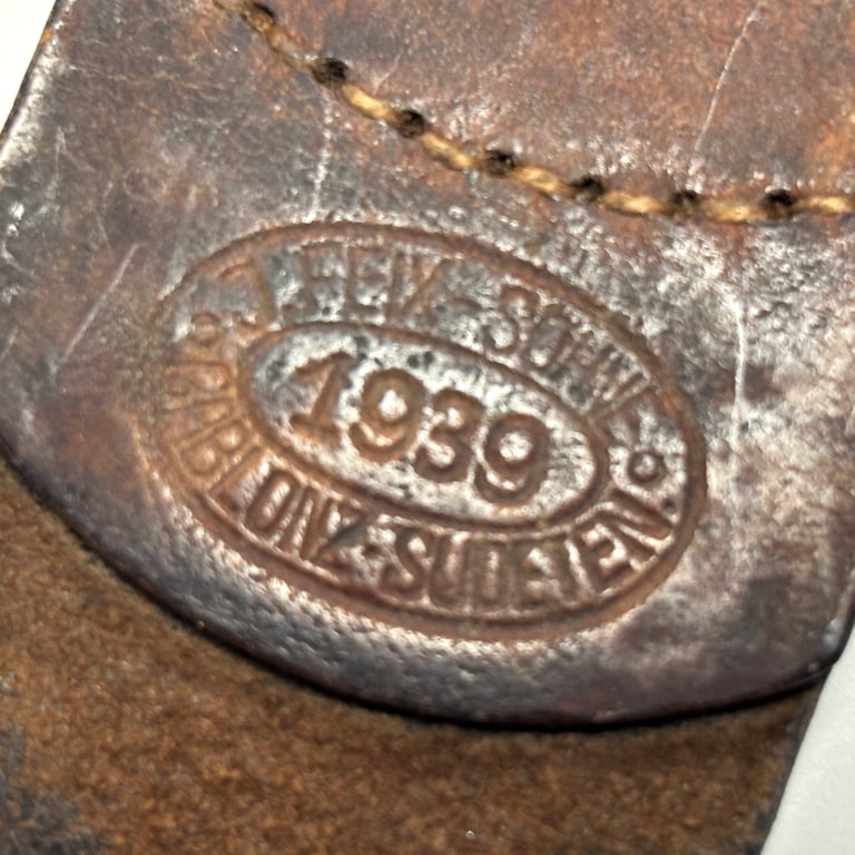 LW Aluminum Buckle with leather tab "J.Feix-Söhne" 1939