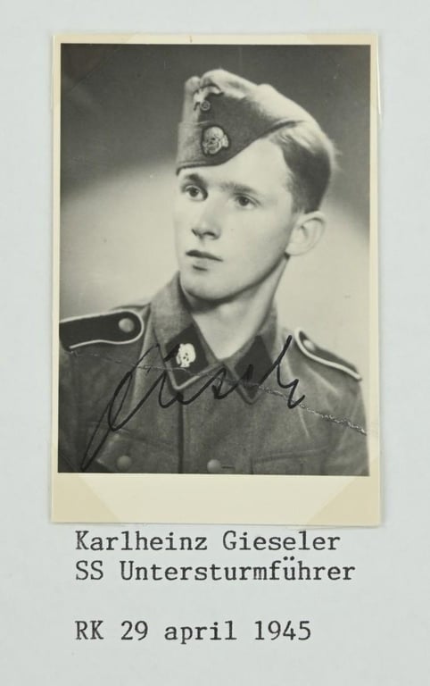 Signature of Waffen-SS KC Recipient 'Karl-Heinz Gieseler'