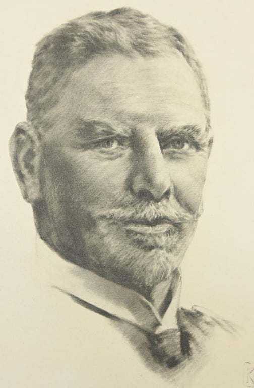 German Portrait Print/Litho of Admiral Graf von Spee by K.J.Böhringer
