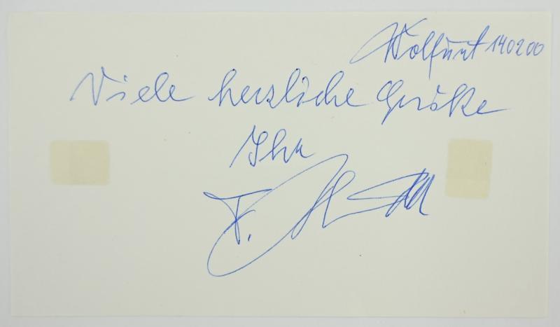 Signature of Waffen-SS KC Recipient 'Friedrich Blond'
