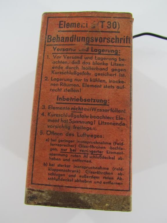 German FF33 field phone battery