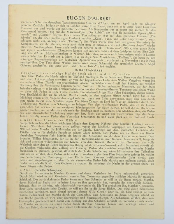 German Third Reich Era Theather Program 'Niederlanden'