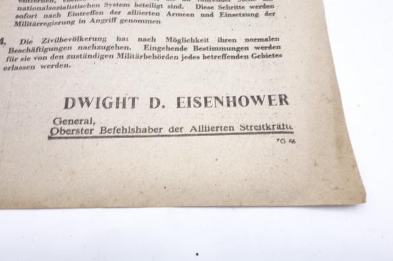 US WW2 Announcement leaflet