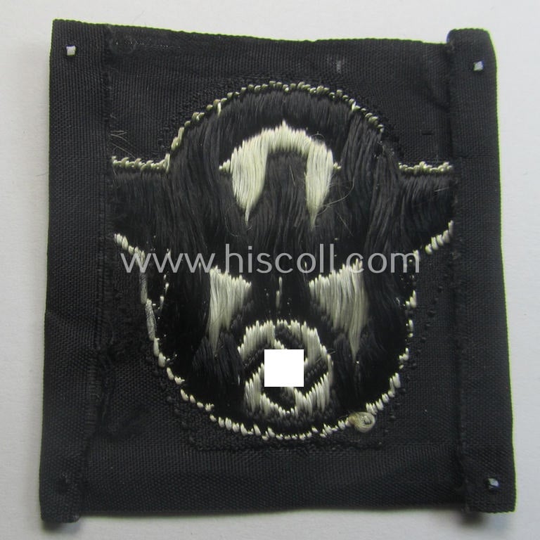 Police ie. 'Polizei'- (ie. 'SS-Polizei'-) 'BeVo'-woven, EM- (ie. NCO-) pattern cap-eagle (ie. 'Adler für Schiffchenmütze o. Einheitsfeldmütze der Polizei o. SS-Polizei')