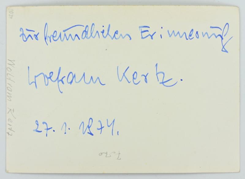Signature of Wehrmacht Heer KC Recipient 'Wolfram Kertz'