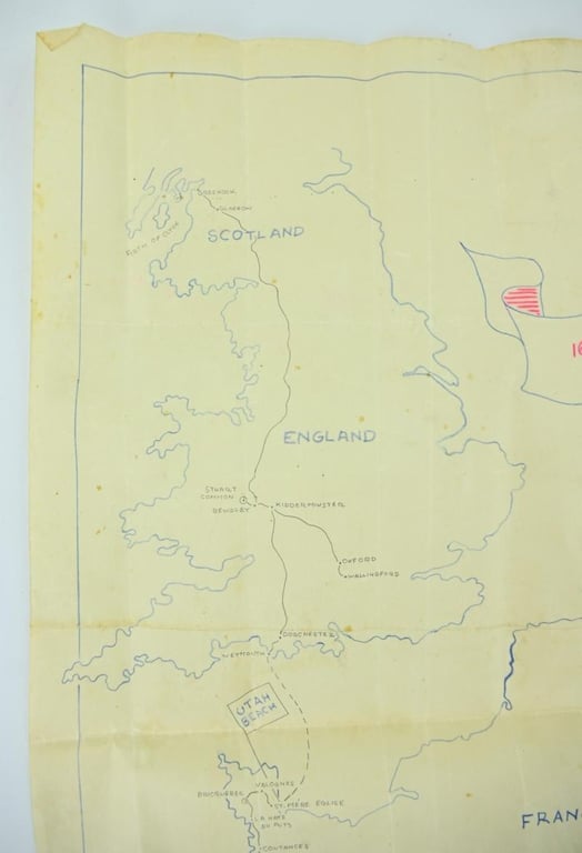 US WW2 166th Engineers Combat Battalion Route Map