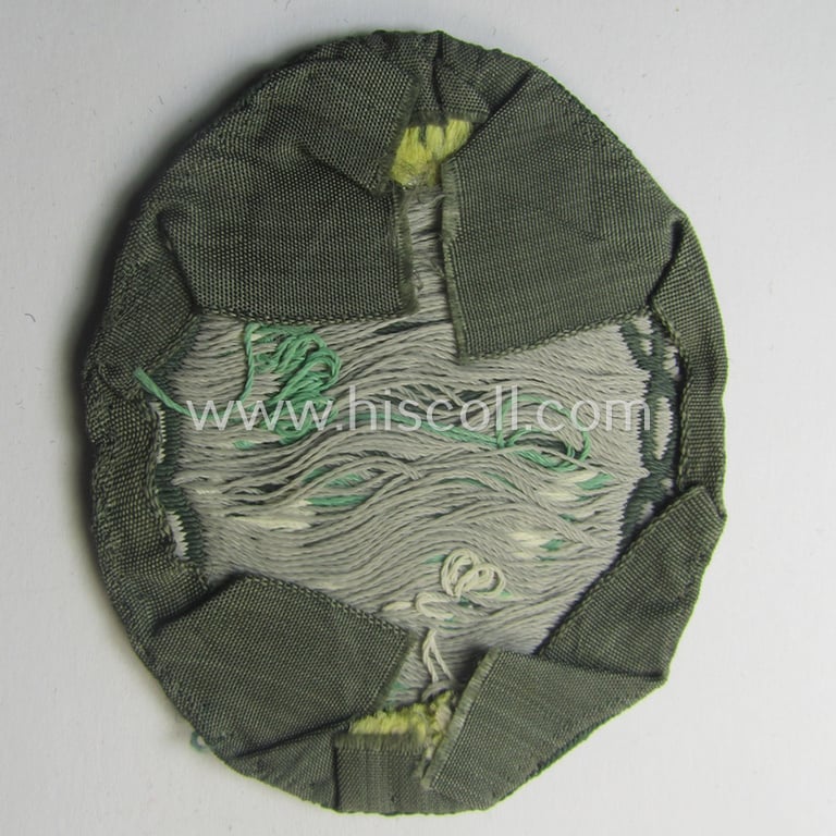 'Variant'- (ie. first-) pattern, WH (Heeres) 'Gebirgsjäger'- (ie. mountain-troopers-) related arm-badge being a desirable example as was executed in the 'BeVo'-weave pattern on a field-grey-coloured background