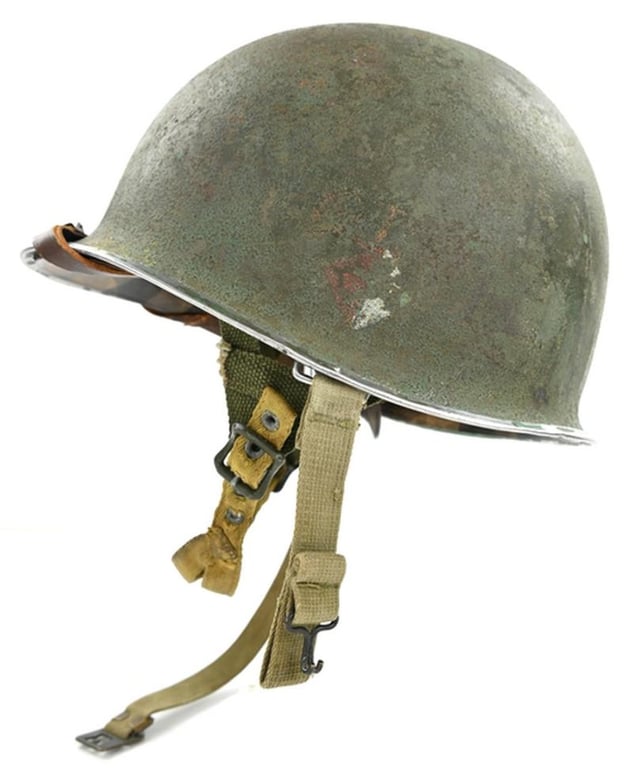 US WW2 307th Airborne Engineers Battalion Combat Helmet