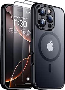 SPIDERCASE Magnetic for iPhone Air Case, Translucent Matte Case with 2PCS Tempered Glass Screen Protector Anti-Scratch Anti-Fingeprint Slim Phone Case for iPhone 17 Air 6.5'',Antique White - product photo 5 of 5
