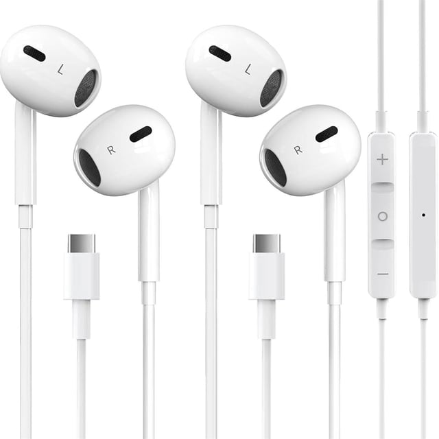 USB C Headphones for iPhone 17/16/15 Pro Max Plus Type C Earphones with Microphone & Remote Noise Cancelling Earbuds for iPhone 17/16/15 Pro, iPad, Galaxy S23/S22/S21/S20/Ultra Note 10/20 - product photo 2 of 5