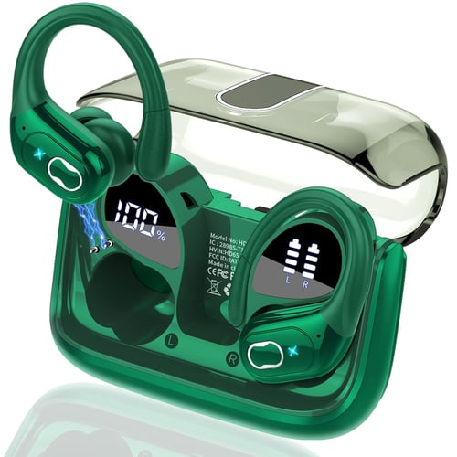 Sport earbuds full product view with charging case