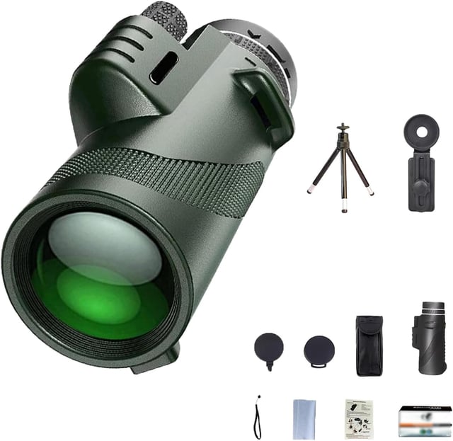 Stscope360 Monocular, 2025 Upgraded Stethoscope 360 Monocular Scope Set for Adults Long Range, High-Definition Flash Telescope, for Bird Watching Camping Travelling Concert (Black 80x100) - product photo 2 of 5