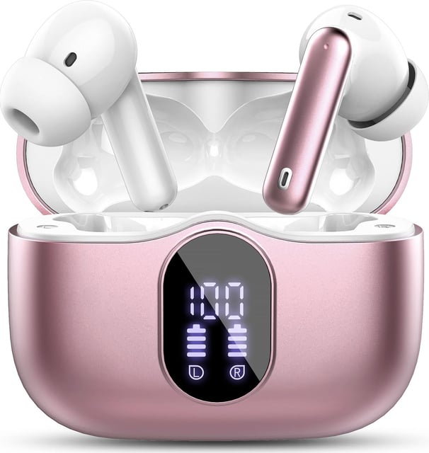 Wireless Earbuds Bluetooth 5.4 Headphones, 54H Playtime Stereo Earphones with Noise Cancelling Mic, IPX7 Waterproof, Fast Charging and Comfort Fit Ear Buds for Fitness/Sports/Workouts/Travel Black - product photo 2 of 5