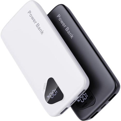 2-Pack 12800mAh Portable Charger with Built-In Cables front view