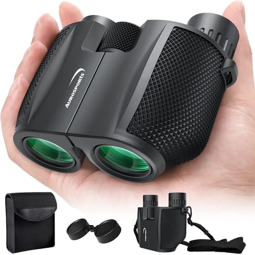 Aurosports 10x25 compact binoculars front view