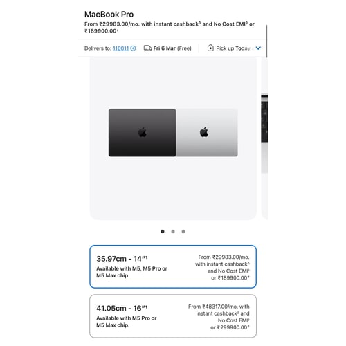 M5 MacBook Air pricing and storage options