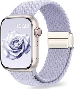 EVIE BAND Braided Stretchy Loop with Magnetic Clasp Compatible with Apple Watch Band for Women Men 38mm 40mm 41mm 42mm 44mm 45mm 49mm, Sport Nylon Strap for iWatch Series 10 9 8 7 6 5 4 3 2 Ultra SE - product photo 3 of 5