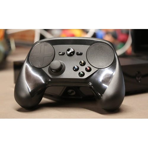Valve Steam Controller in hand showing ergonomic grip