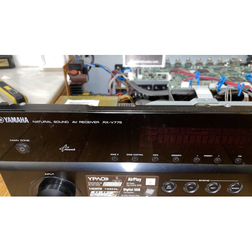 Yamaha RX-V775 internal components during repair