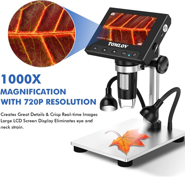 TOMLOV DM4W Microscope with Weighing Scale: 4.3" Digital Coin Microscope with Screen, Error Coin Magnifier with Lights, Weight Scale for Collectors, Jeweler, Students, Compatible with Windows/Mac - product photo 4 of 5