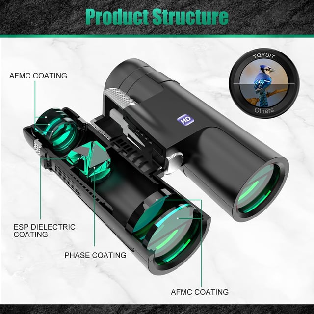 18X50 High Powered Binoculars for Adults with Upgraded Phone Adapter, Tripod and Tripod Adapter,Waterproof Compact Binoculars with Low Light Vision for Bird Watching,Travel,Sightseeing - product photo 4 of 5
