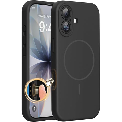 Miracase Magnetic iPhone 17 Case in Black - front view