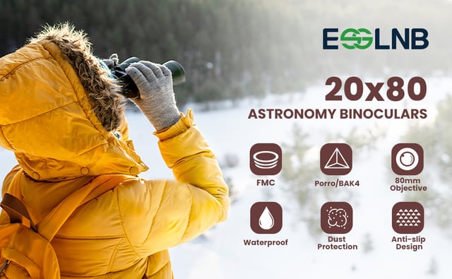 ESSLNB 25x70 Astronomy Binoculars Giant for Adults, Outdoor Waterproof Binoculars for Travel Stargazing Bird Watching Hunting with Built-in Tripod Adapter and Carrying Bag - product photo 5 of 5