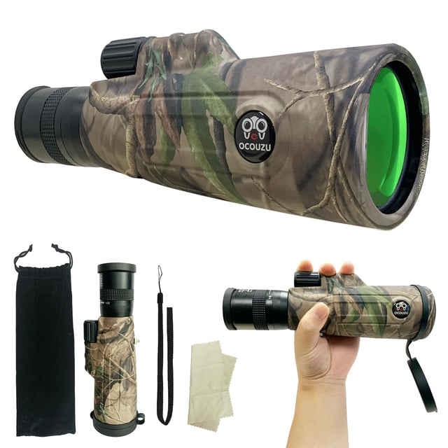 High Powered Monocular 12x52 - HD BAK4 Prism Waterproof for Men Women, Hunting Hiking Travel (Black) - product photo 4 of 5