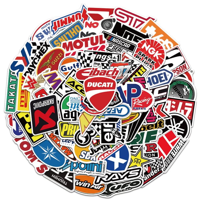 100Pcs Car & Moto Modified Brand Logo Series Sticker Pack Vinyl Stickers for Laptop,Car,Moto,Skateboard,Bike,Luggage Graffiti Decal for Friends,Children,Adults-Waterproof - product photo 5 of 5