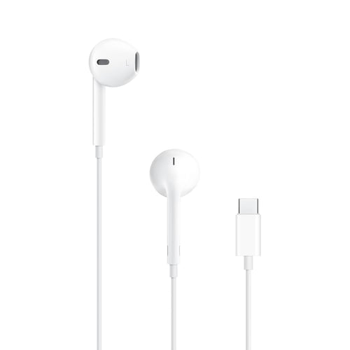 Apple EarPods USB-C close-up showing remote control