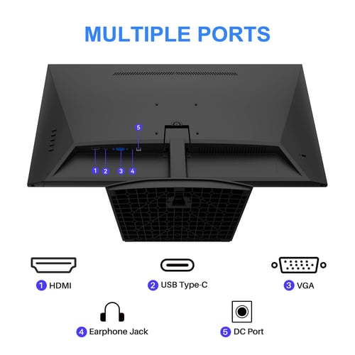 SANSUI monitor rear panel showing HDMI and VGA ports
