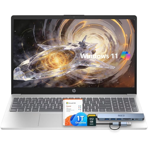 HP 15.6 inch budget laptop in silver