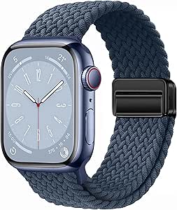 EVIE BAND Braided Stretchy Loop with Magnetic Clasp Compatible with Apple Watch Band for Women Men 38mm 40mm 41mm 42mm 44mm 45mm 49mm, Sport Nylon Strap for iWatch Series 10 9 8 7 6 5 4 3 2 Ultra SE - product photo 2 of 5