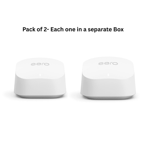 Amazon eero 6+ mesh wifi system - Supports internet plans up to a Gigabit, Coverage up to 4,500 sq. ft., Connect 75+ devices, 3-pack - product photo 3 of 5