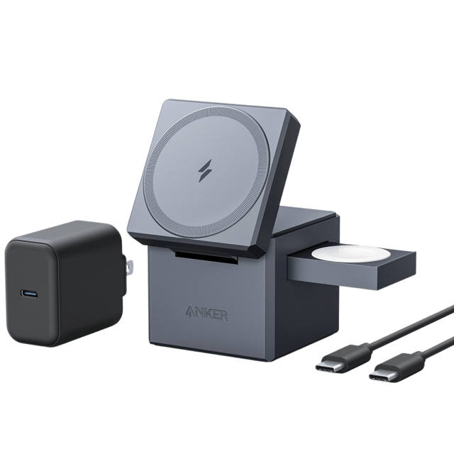 New 3 in 1 Charging Station for Apple Compatible with Magsafe Charger Stand for iPhone 17 16 15 14 13 12 Wireless Charging Station for AirPods Wireless Charger for iWatch Series - product photo 2 of 5