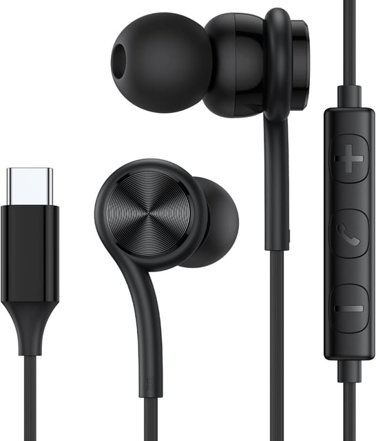 USB C Headphones for iPhone 17/16/15 Pro Max Plus Type C Earphones with Microphone & Remote Noise Cancelling Earbuds for iPhone 17/16/15 Pro, iPad, Galaxy S23/S22/S21/S20/Ultra Note 10/20 - product photo 3 of 5