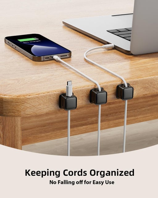 8 Pack Cord Organizer Holder,Costop Strong Adhesive Desk Cable Management Magnetic Easy Open,Organize Phone Charging Cords Wire Holder Organizer Neatly for Home,Office,Car,Desk,Nightstand - product photo 2 of 5